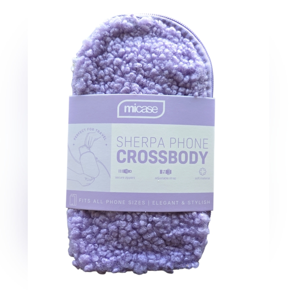 NIB Miacase Lavender Sherpa Phone Crossbody